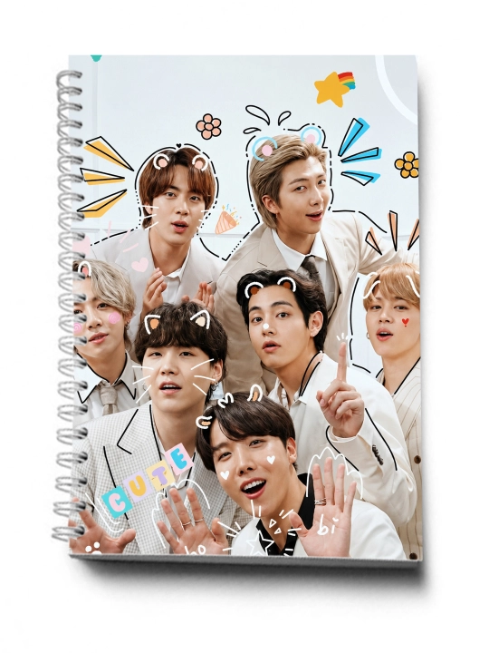 BTS, K-POP, bloknot va planner 2 tasi 1 da - 30 varaqli, 2 bo'limli