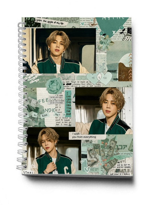 BTS, K-POP, bloknot va planner 2 tasi 1 da - 30 varaqli, 2 bo'limli