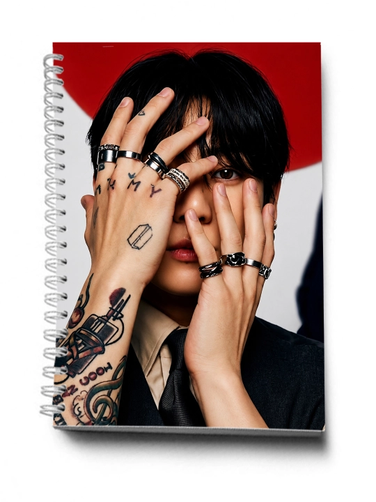 BTS, K-POP, bloknot va planner 2 tasi 1 da - 30 varaqli, 2 bo'limli