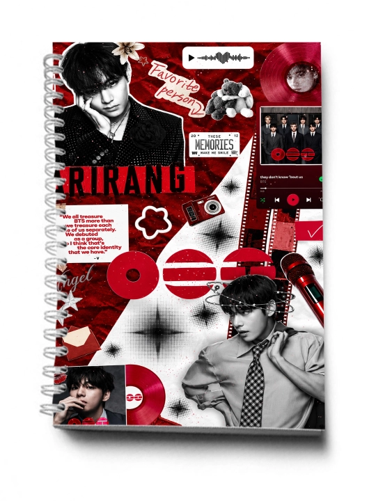 BTS, K-POP, bloknot va planner 2 tasi 1 da - 30 varaqli, 2 bo'limli
