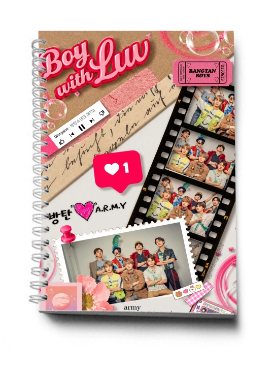 BTS, K-POP, bloknot va planner 2 tasi 1 da - 30 varaqli, 2 bo'limli
