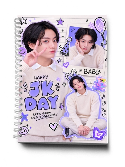 BTS, K-POP, bloknot va planner 2 tasi 1 da - 30 varaqli, 2 bo'limli