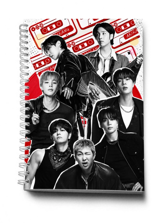 Блокнот и ежедневник 2 в 1 - BTS, K-POP — 30 листов, 2 секции - 