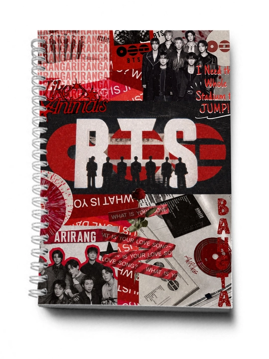 BTS, K-POP, bloknot va planner 2 tasi 1 da - 30 varaqli, 2 bo'limli