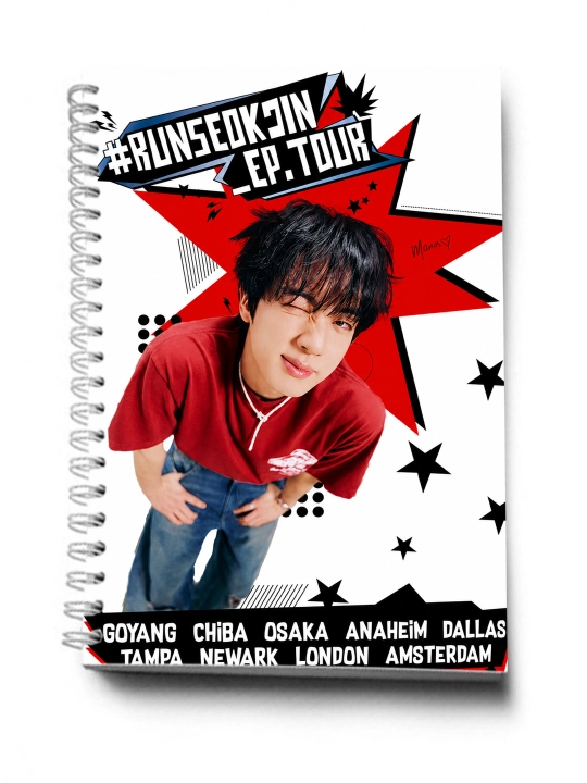 BTS, K-POP, bloknot va planner 2 tasi 1 da - 30 varaqli, 2 bo'limli