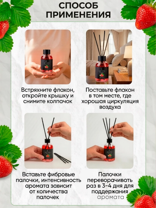 Аромадиффузор ELETTO Клубника "Strawberry", 110 мл
