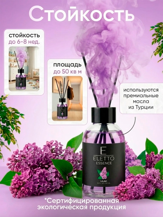 Аромадиффузор ELETTO Сирень "Lilac", 55 мл
