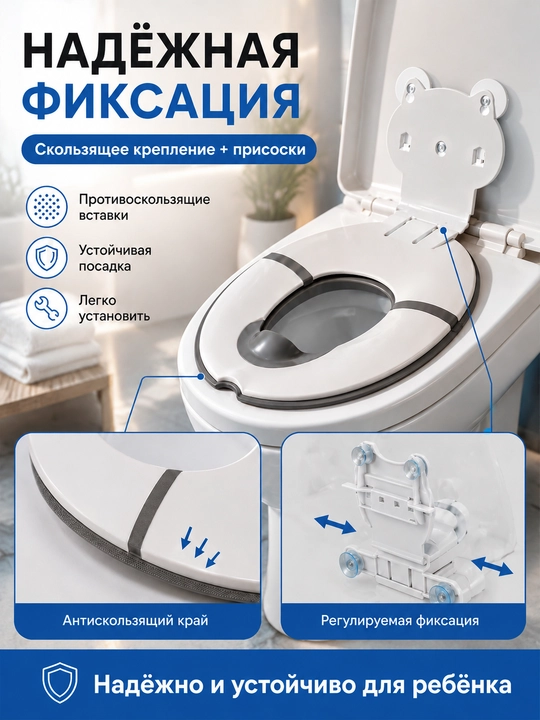 Детское сиденье на унитаз, складное, с присосками, подходит для 99% унитазов