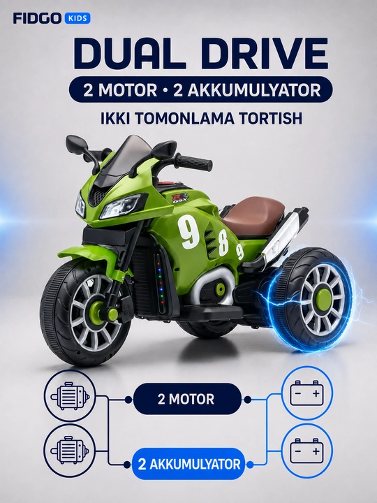 FIDGO bolalar elektr transporti, elektromobil, mototsikl va kvadrotsikl