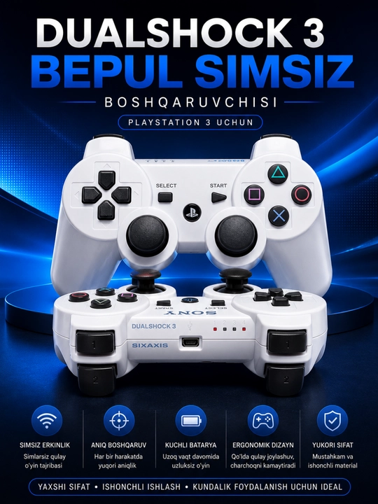 Беспроводной геймпад DualShock 3 для PS3 Bluetooth Wireless Controller - 