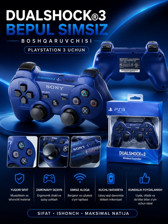 Беспроводной геймпад DualShock 3 для PS3 Bluetooth Wireless Controller - 