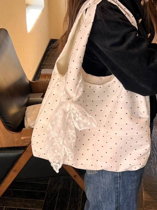 Katta ayollar uchun qora shopper sumka, yelkaga osib taqiladigan, ish va o‘qish uchun, A4 - 