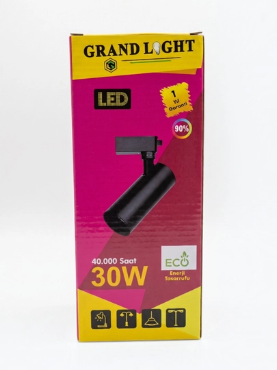 Светодиодный трековый светильник Grand Light 30W, белый потолочный спот - 