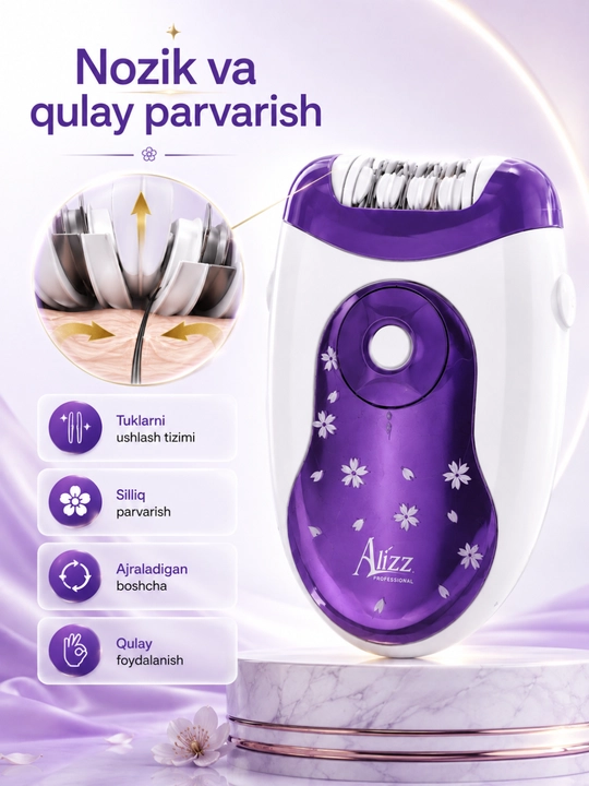 Эпилятор и бритва Alizz HC-305 2 в 1, беспроводной, с 2 насадками