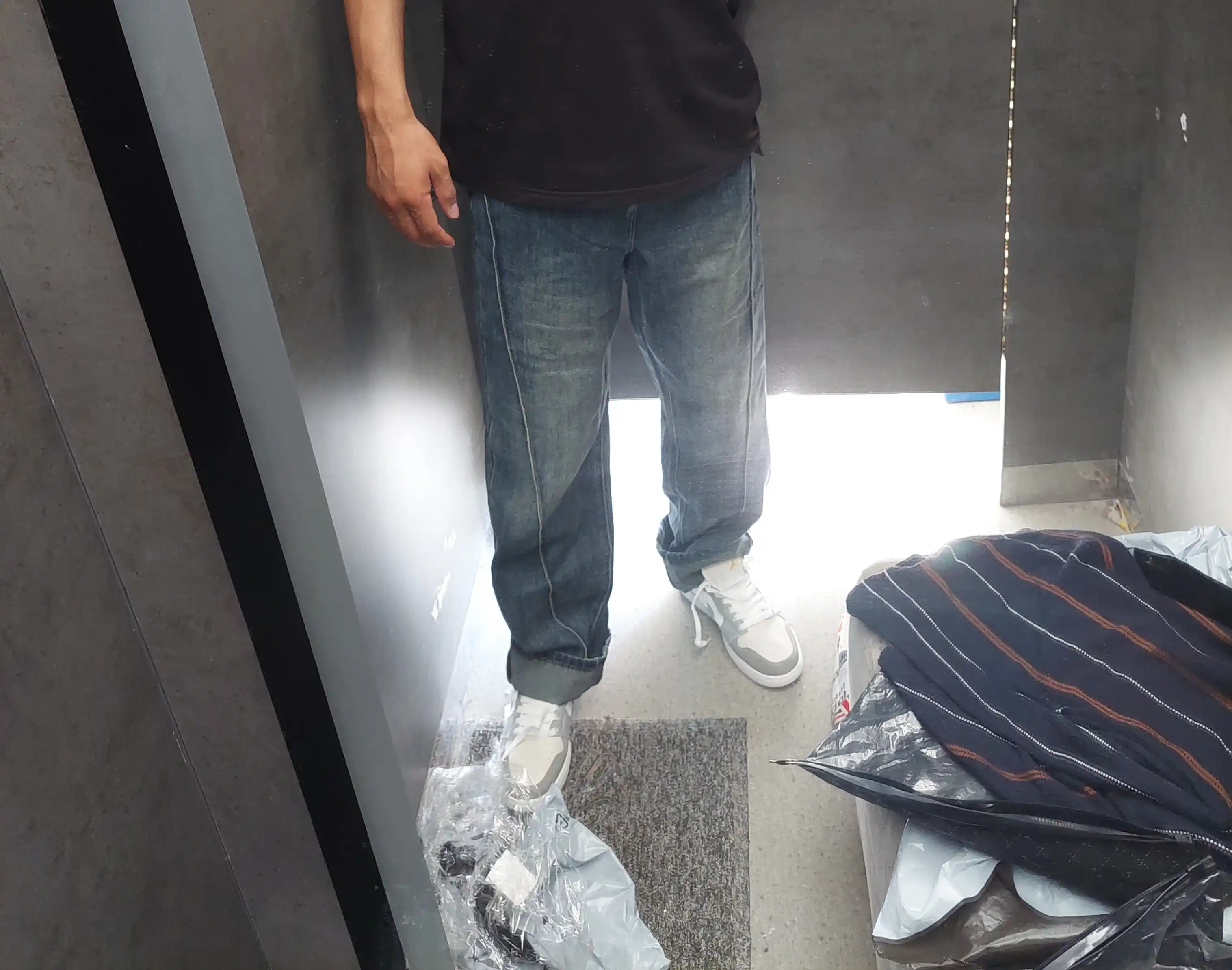 Erkaklar baggy jinsi shim Y2K, keng oversize jinsilar, paxta mato