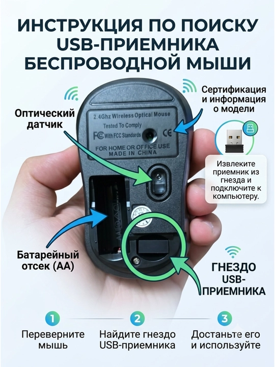 Ergonomik simsiz sichqoncha M186, ish va o'yin uchun, USB ulanish