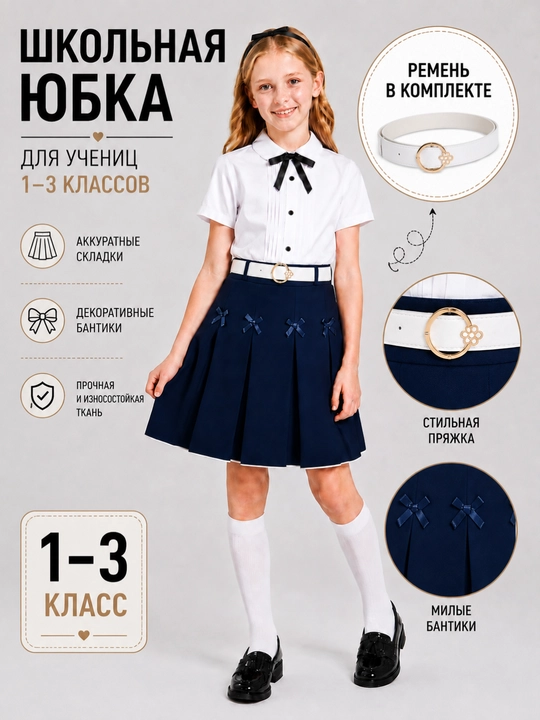 Maktab yubkasi, qizlar yubkasi, plisse yubka, qora yubka, forma yubka, o'quvchi yubkasi - 