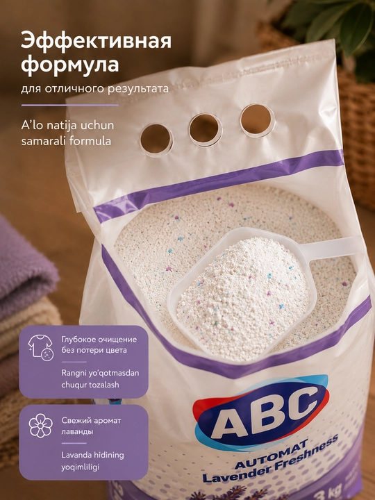 ABC avtomat kir yuvish kukuni, 3 kg