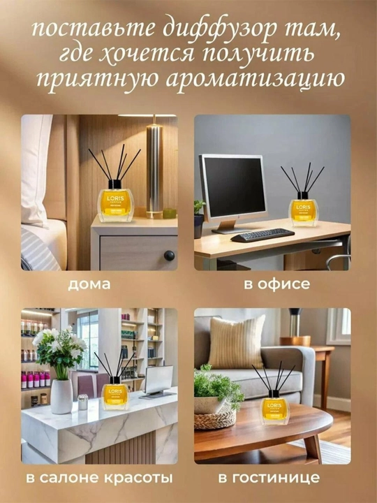 Ароматический диффузор LORIS Parfum с палочками для дома и офиса, освежитель воздуха