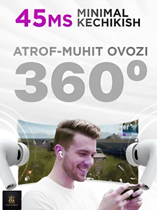 Pods Pro 2 simsiz quloqchinlari, Ayfon va Android uchun Bluetooth, sensorli