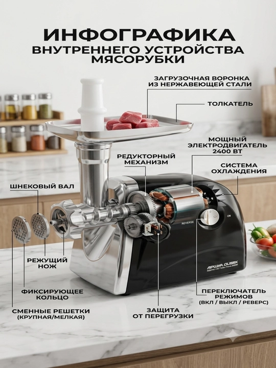 Мясорубка ArshiaDubay 1407
