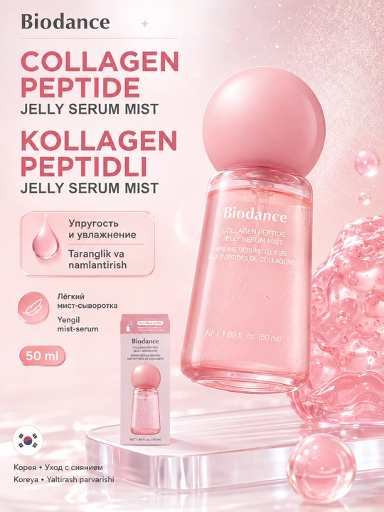 Biodance Collagen Peptide Jelly Serum Mist kollagenli namlantiruvchi mist, 50 ml - 