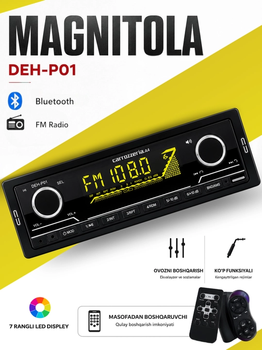 Автомагнитола Carrozzeria.AA DEH-P01 с Bluetooth, USB, AUX и FM-радио - 