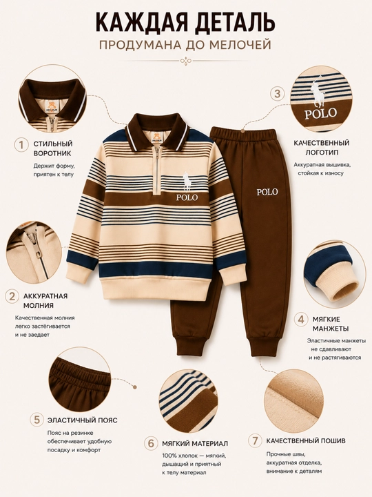 Bolalar uchun ikki qismli sport kostyumi