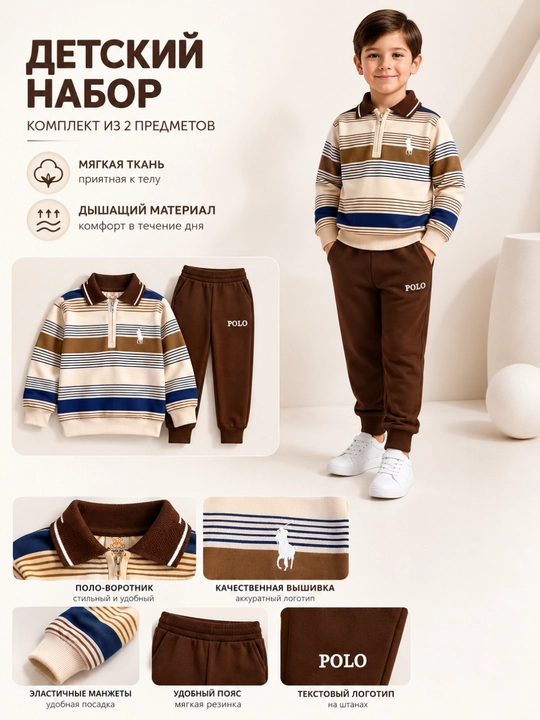 Bolalar uchun ikki qismli sport kostyumi