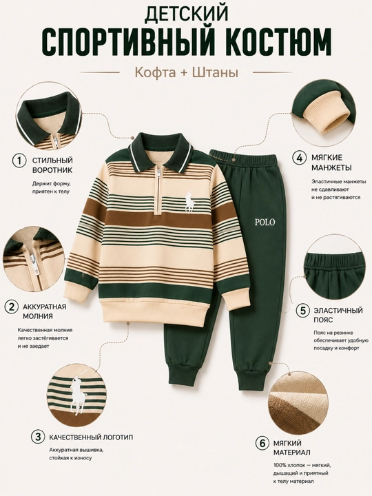 Детский спортивный костюм из двух частей