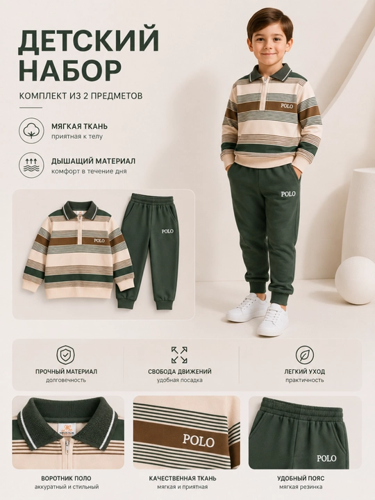 Детский спортивный костюм из двух частей