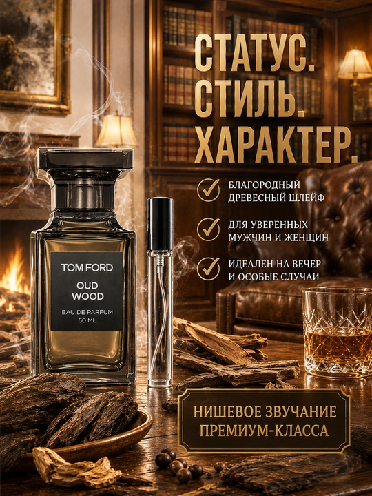 Духи Tom Ford Oud Wood, стойкий парфюм для мужчин, духи с дорогим шлейфом