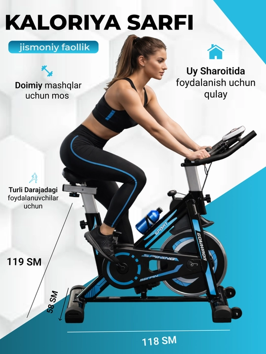 Velotrenajer, uy uchun kardiotrenajer, 120 kg gacha