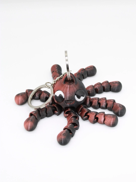 Брелок Подвижный Осьминог игрушка / Брелок антистресс на ключи сумка 3D - 