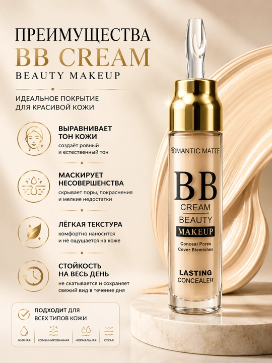 Bb-крем beauty makeup romantic matte