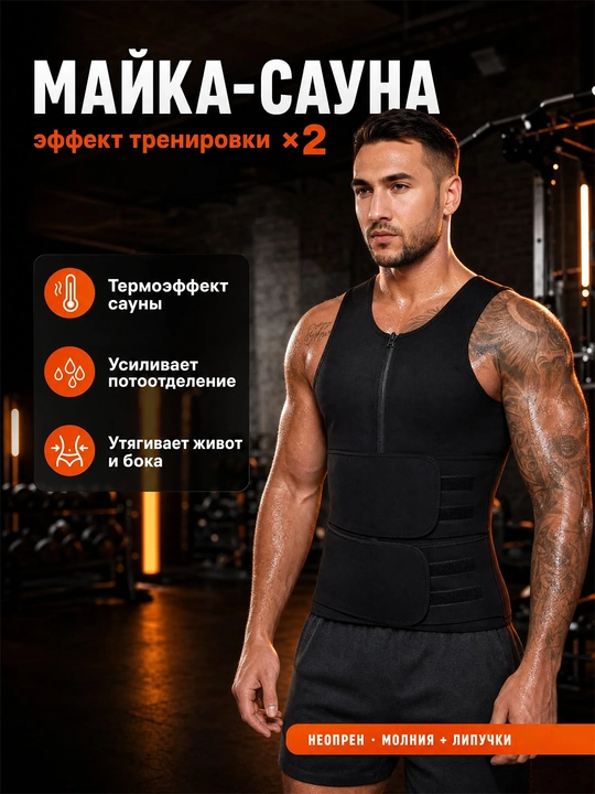 Erkaklar uchun belni korreksiya qiluvchi neopren mayka-korset L-3XL