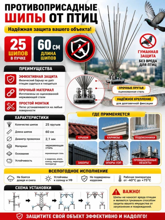 Parrandalarni qo’rqituvchi shiplar, 60 sm dan 25 shiplar - 