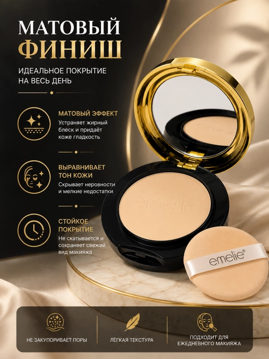 Emelie Paris About Matte Long Lasting Pressed Powder kompakt upasi
