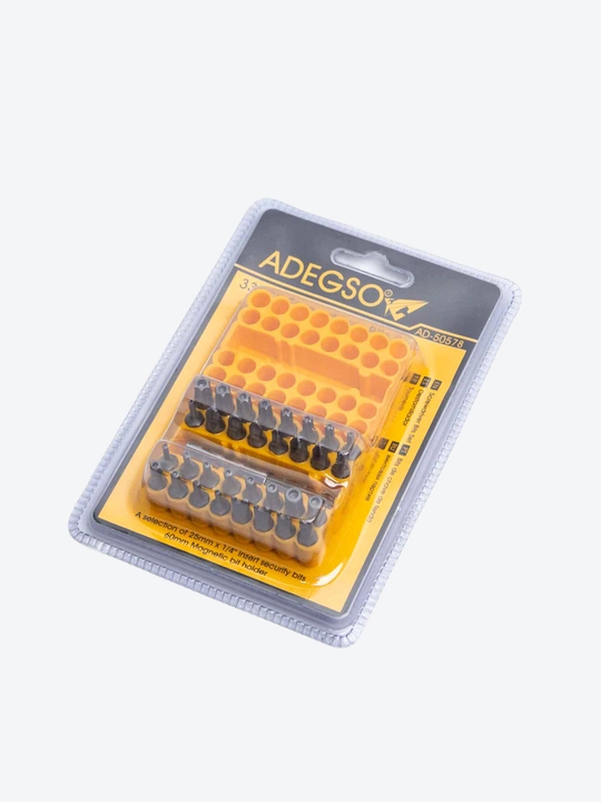 ADEGSO набор бит 33 шт с магнитным держателем – универсальный, в боксе