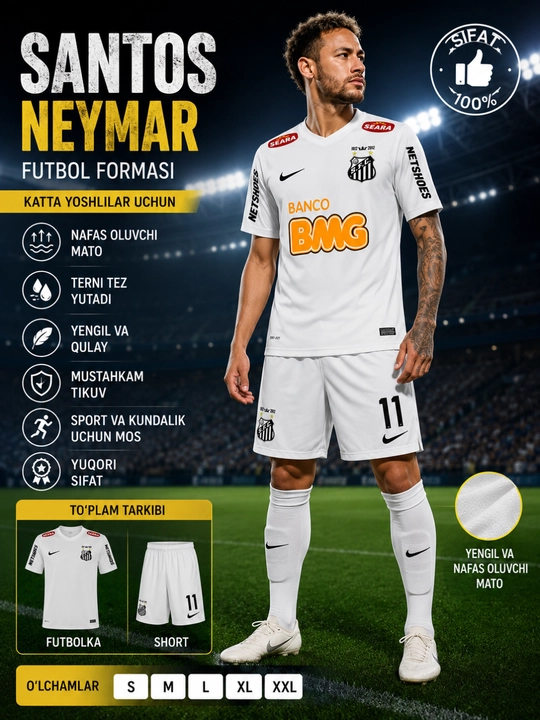 Santos fc retro neymar jr uy va mehmon formalari - 