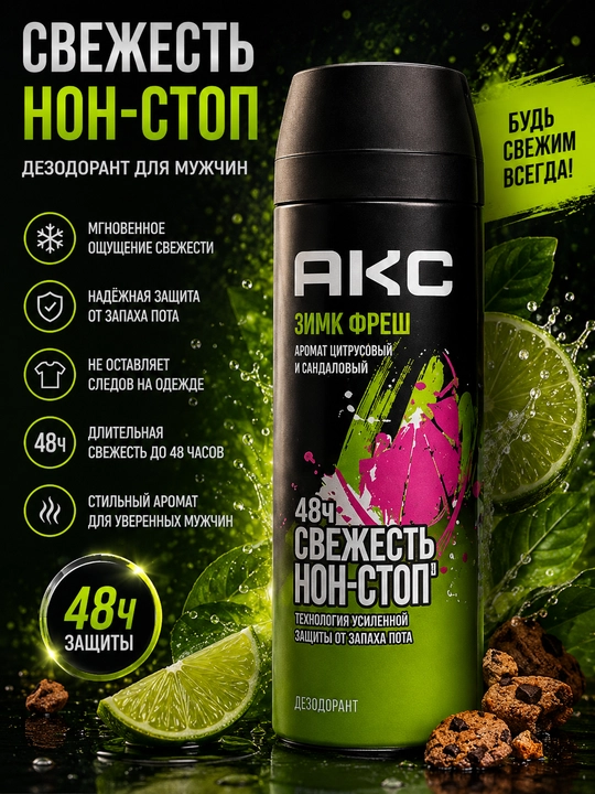 Мужской дезодорант-спрей AKC - 