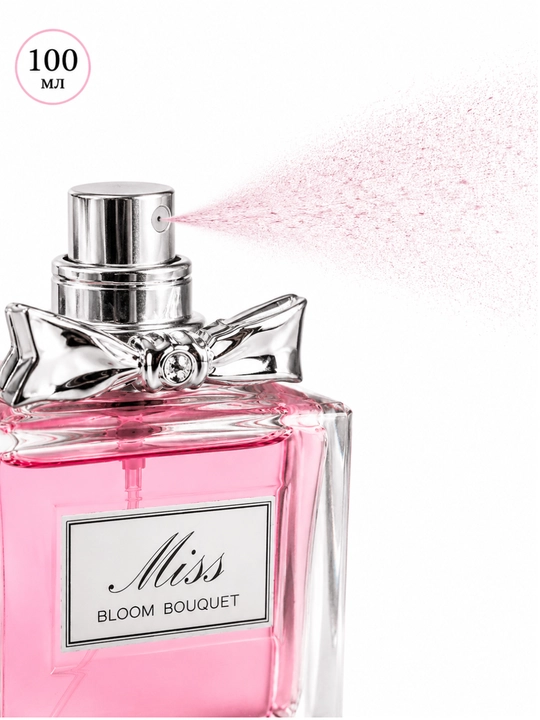 Ayollar uchun atir Miss Bloom Bouquet, gul iforli Eau de Parfum, 100 ml