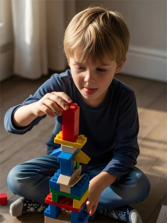 BRICKS konstruktor kubiklari saqlash chelagi bilan, bolalar uchun lego
