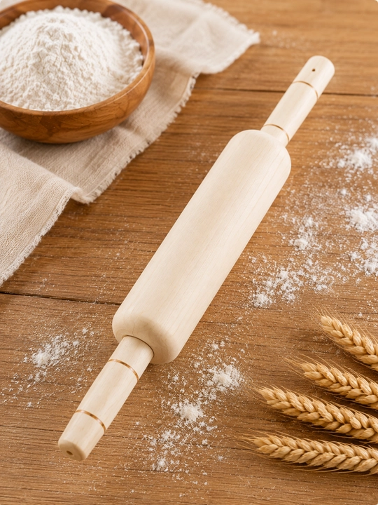 Деревянная скалка для теста, кухонная, с удобными эргономичными ручками