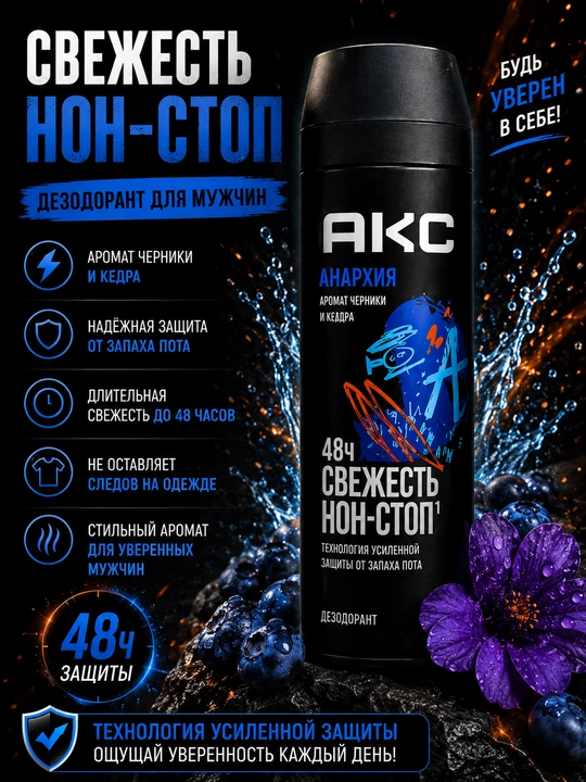 Мужской дезодорант-спрей AKC - 