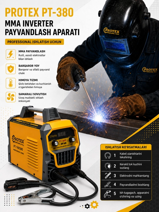 PROTEX, Inverterli payvandlash apparati, MMA payvandlash apparati,svarka apparat 380A 400A