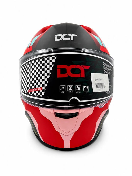 Мотошлем интегральный DEFT MOTO MODEL-A003 с двойным визором, розово-красный