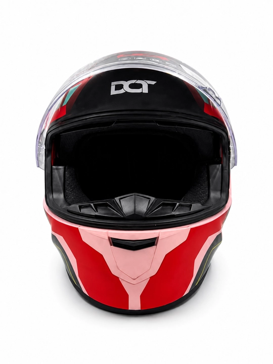 Мотошлем интегральный DEFT MOTO MODEL-A003 с двойным визором, розово-красный