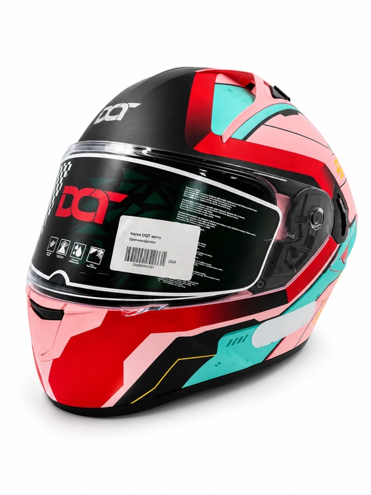 DEFT MOTO MODEL-A003 integral moto shlem, Dual Visor System, pushti-qizil rang - 