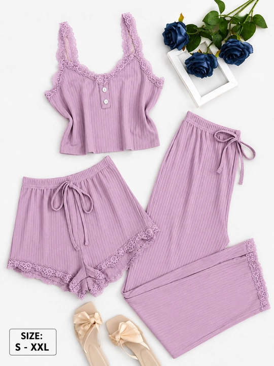 Ayollar pijamasi 3 tasi 1 da, tungi pijama - 